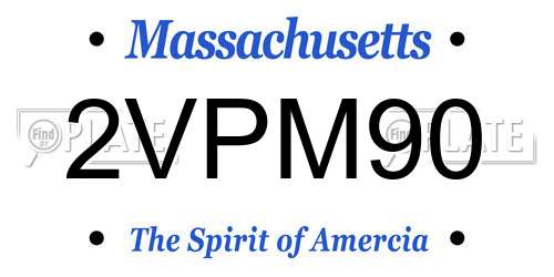 2VPM90 Massachusetts License Plate