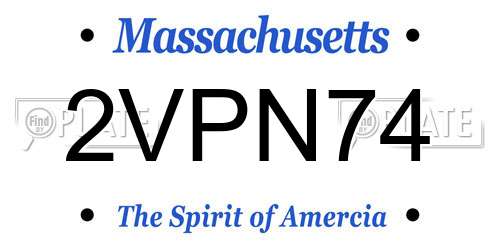 2VPN74 Massachusetts License Plate