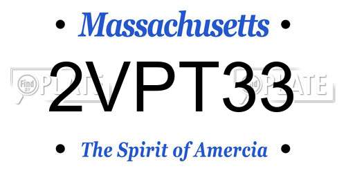 2VPT33 Massachusetts License Plate