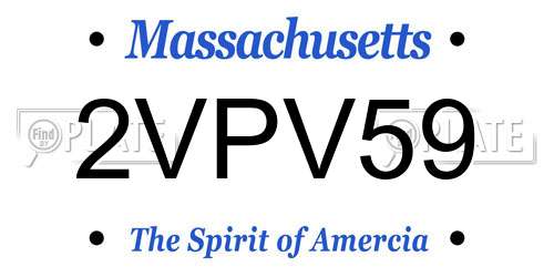 2VPV59 Massachusetts License Plate