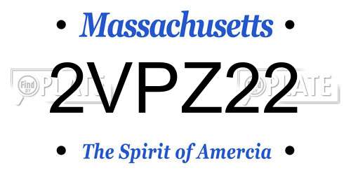 2VPZ22 Massachusetts License Plate