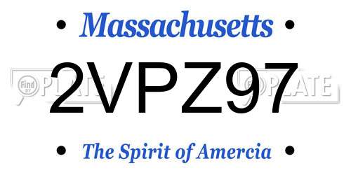 2VPZ97 Massachusetts License Plate