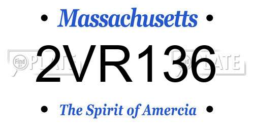 2VR136 Massachusetts License Plate