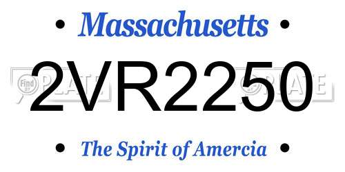 2VR2250 Massachusetts License Plate