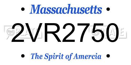 2VR2750 Massachusetts License Plate
