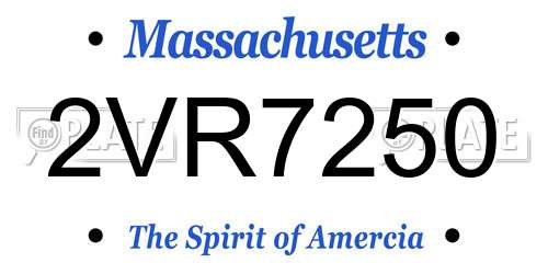 2VR7250 Massachusetts License Plate