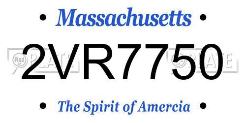 2VR7750 Massachusetts License Plate