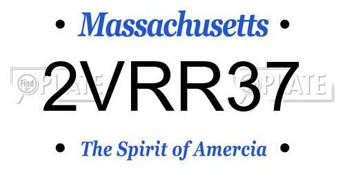 2VRR37 Massachusetts License Plate