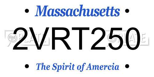 2VRT250 Massachusetts License Plate