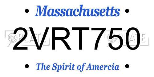 2VRT750 Massachusetts License Plate