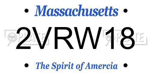 2VRW18 Massachusetts License Plate