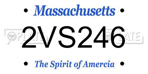 2VS246 Massachusetts License Plate