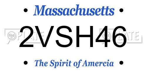 2VSH46 Massachusetts License Plate