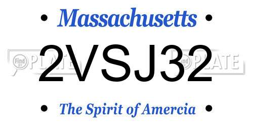 2VSJ32 Massachusetts License Plate