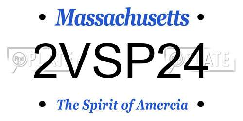 2VSP24 Massachusetts License Plate