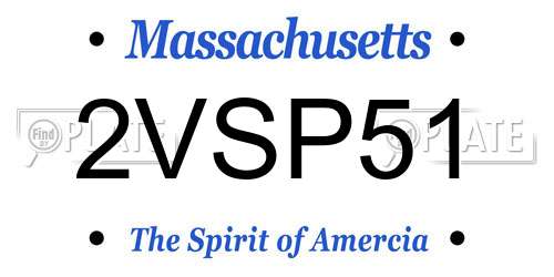 2VSP51 Massachusetts License Plate