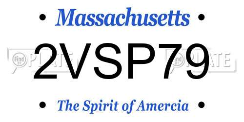 2VSP79 Massachusetts License Plate