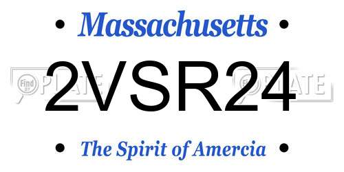 2VSR24 Massachusetts License Plate
