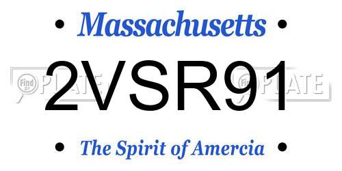 2VSR91 Massachusetts License Plate