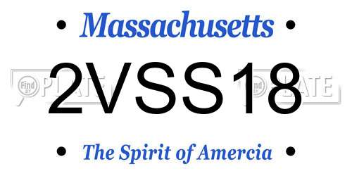 2VSS18 Massachusetts License Plate