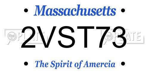 2VST73 Massachusetts License Plate