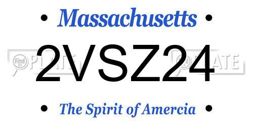 2VSZ24 Massachusetts License Plate