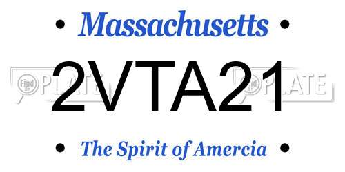 2VTA21 Massachusetts License Plate