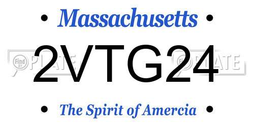 2VTG24 Massachusetts License Plate