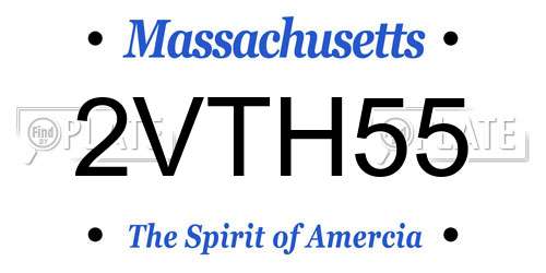 2VTH55 Massachusetts License Plate