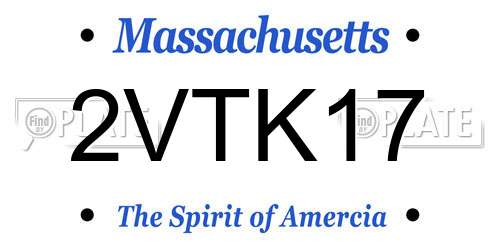 2VTK17 Massachusetts License Plate