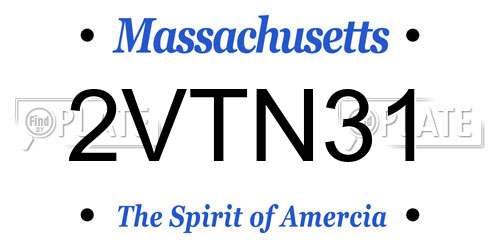 2VTN31 Massachusetts License Plate