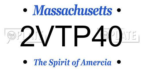 2VTP40 Massachusetts License Plate