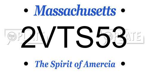2VTS53 Massachusetts License Plate