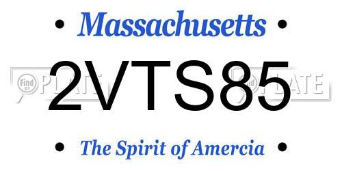 2VTS85 Massachusetts License Plate