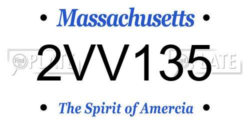 2VV135 Massachusetts License Plate