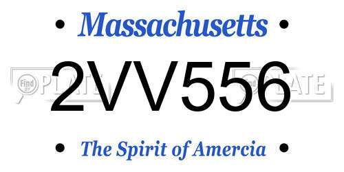 2VV556 Massachusetts License Plate