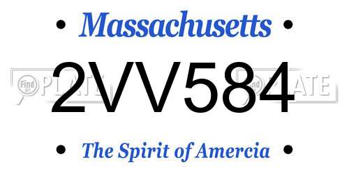 2VV584 Massachusetts License Plate