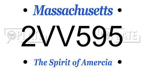 2VV595 Massachusetts License Plate