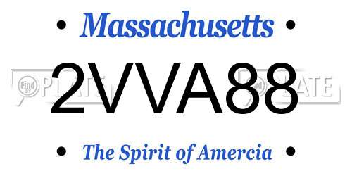 2VVA88 Massachusetts License Plate