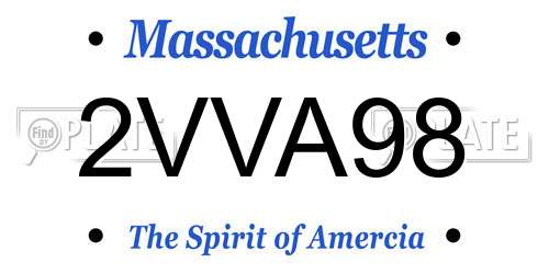 2VVA98 Massachusetts License Plate