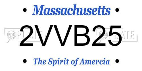 2VVB25 Massachusetts License Plate