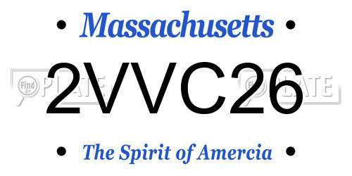 2VVC26 Massachusetts License Plate