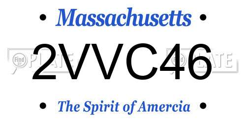 2VVC46 Massachusetts License Plate