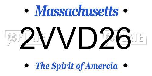 2VVD26 Massachusetts License Plate