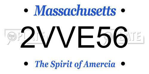 2VVE56 Massachusetts License Plate