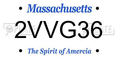 2VVG36 Massachusetts License Plate