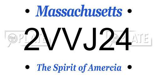 2VVJ24 Massachusetts License Plate