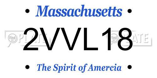 2VVL18 Massachusetts License Plate