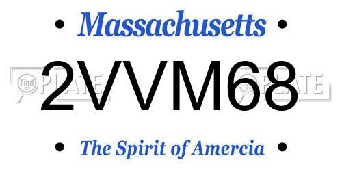 2VVM68 Massachusetts License Plate
