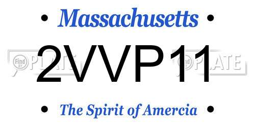 2VVP11 Massachusetts License Plate
